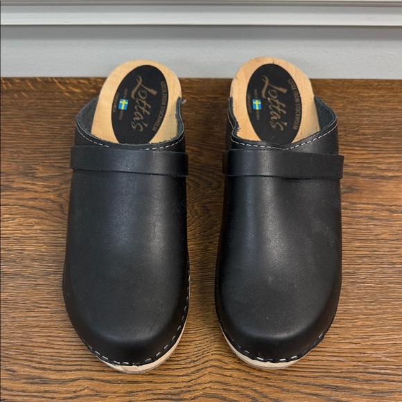 Lotta From Stockholm Shoes - Lotta From Stockholm Black Leather Clogs Sz 42!